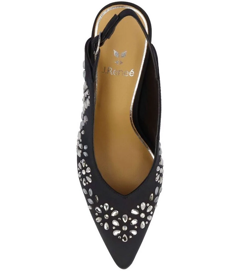J. Renee Solara Dance Glitter Rhinestone Slingback Pumps