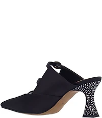 J. Renee Soyer Satin Buckle Ornamented Dress Mules