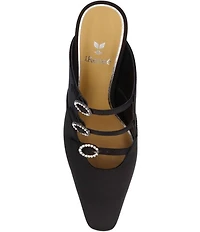 J. Renee Soyer Satin Buckle Ornamented Dress Mules