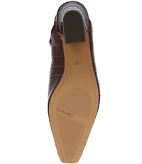 J. Renee Stasia Croco Embossed Patent Sling Back Pumps