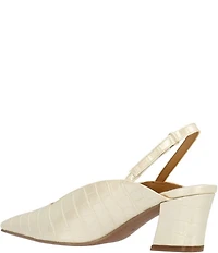 J. Renee Stasia Croco Embossed Patent Sling Back Pumps