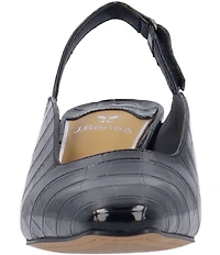 J. Renee Stasia Croco Embossed Patent Sling Back Pumps