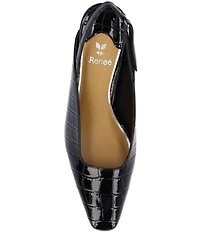 J. Renee Stasia Croco Embossed Patent Sling Back Pumps