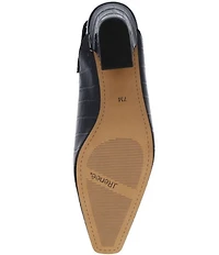 J. Renee Stasia Croco Embossed Patent Sling Back Pumps