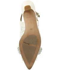 J. Renee Strovanni Lace Detail Pearl Ornament Slingback Pumps