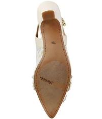J. Renee Strovanni Lace Detail Pearl Ornament Slingback Pumps