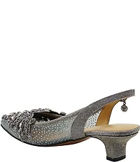 J. Renee Strovanni Glitter Mesh Jewel Ornament Slingback Pumps