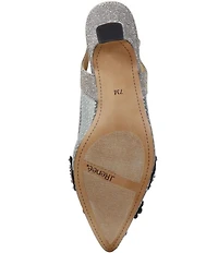 J. Renee Strovanni Glitter Mesh Jewel Ornament Slingback Pumps