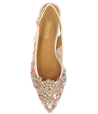 J. Renee Strovanni Mesh Pearl Rhinestone Slingback Dress Pumps