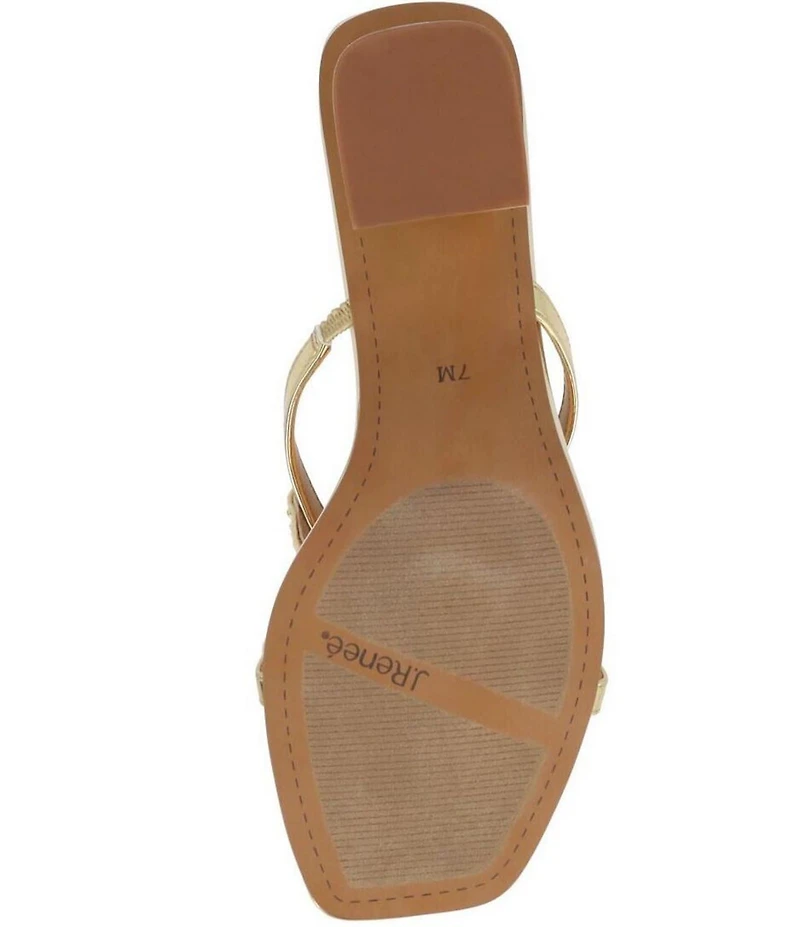 J. Renee Sunstar Metallic Patent Rhinestone Starfish Ornament Sandals