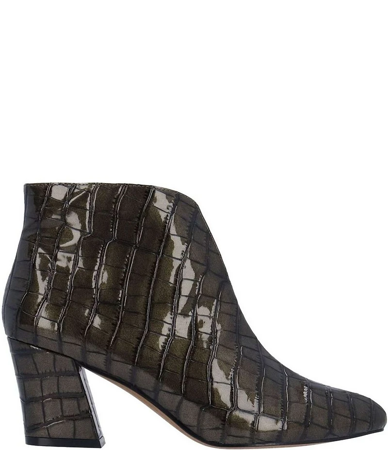 J. Renee Tatum Croco Embossed Patent Dress Booties