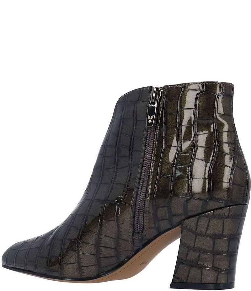 J. Renee Tatum Croco Embossed Patent Dress Booties