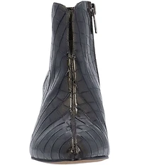 J. Renee Tatum Croco Embossed Patent Dress Booties