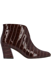 J. Renee Tatum Croco Embossed Patent Dress Booties
