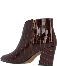 J. Renee Tatum Croco Embossed Patent Dress Booties