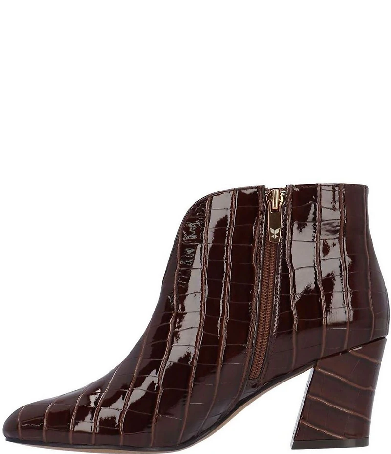 J. Renee Tatum Croco Embossed Patent Dress Booties