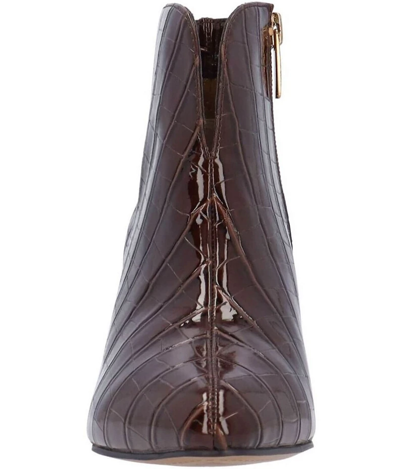 J. Renee Tatum Croco Embossed Patent Dress Booties