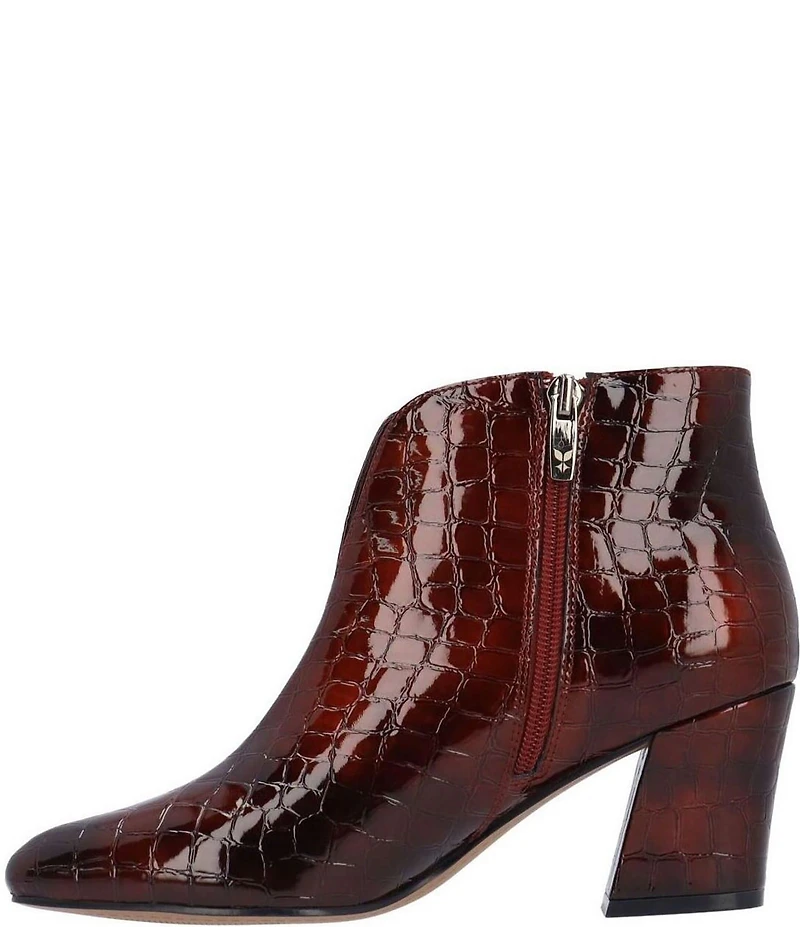 J. Renee Tatum Croco Embossed Patent Dress Booties