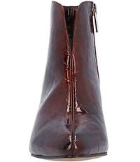 J. Renee Tatum Croco Embossed Patent Dress Booties