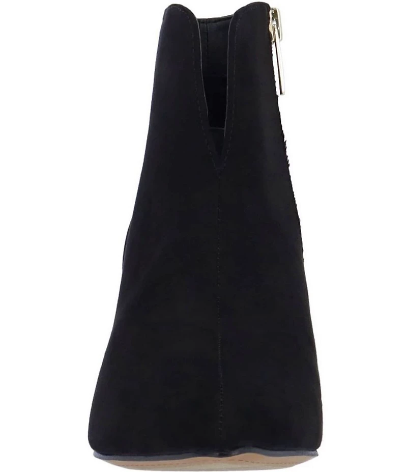 J. Renee Tatum Microsuede Gold Heel Booties