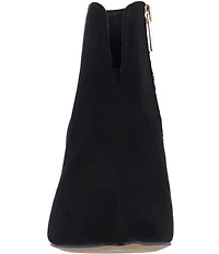 J. Renee Tatum Microsuede Gold Heel Booties