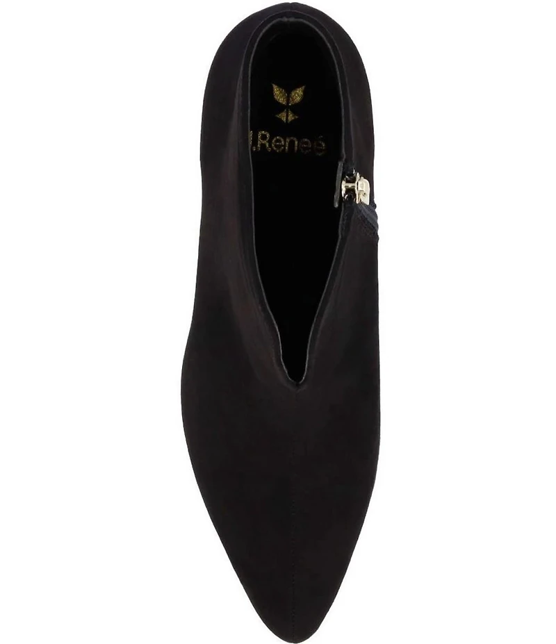 J. Renee Tatum Microsuede Gold Heel Booties