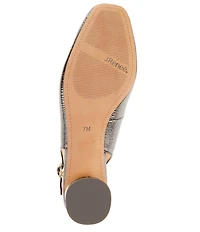 J. Renee Taveta Patent Lizard Embossed Slingback Block Heel Pumps