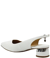 J. Renee Taveta Patent Lizard Embossed Slingback Block Heel Pumps