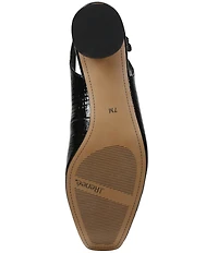 J. Renee Taveta Patent Lizard Embossed Slingback Block Heel Pumps