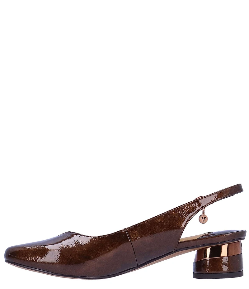 J. Renee Taveta Patent Slingback Pumps