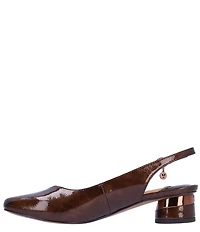 J. Renee Taveta Patent Slingback Pumps