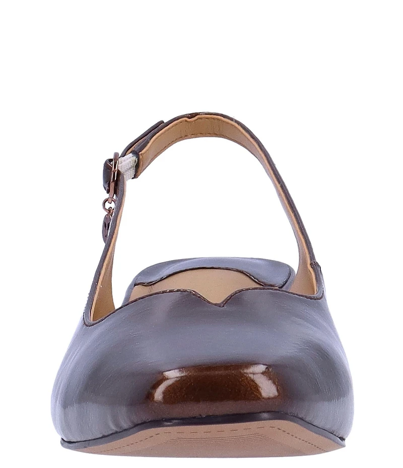 J. Renee Taveta Patent Slingback Pumps