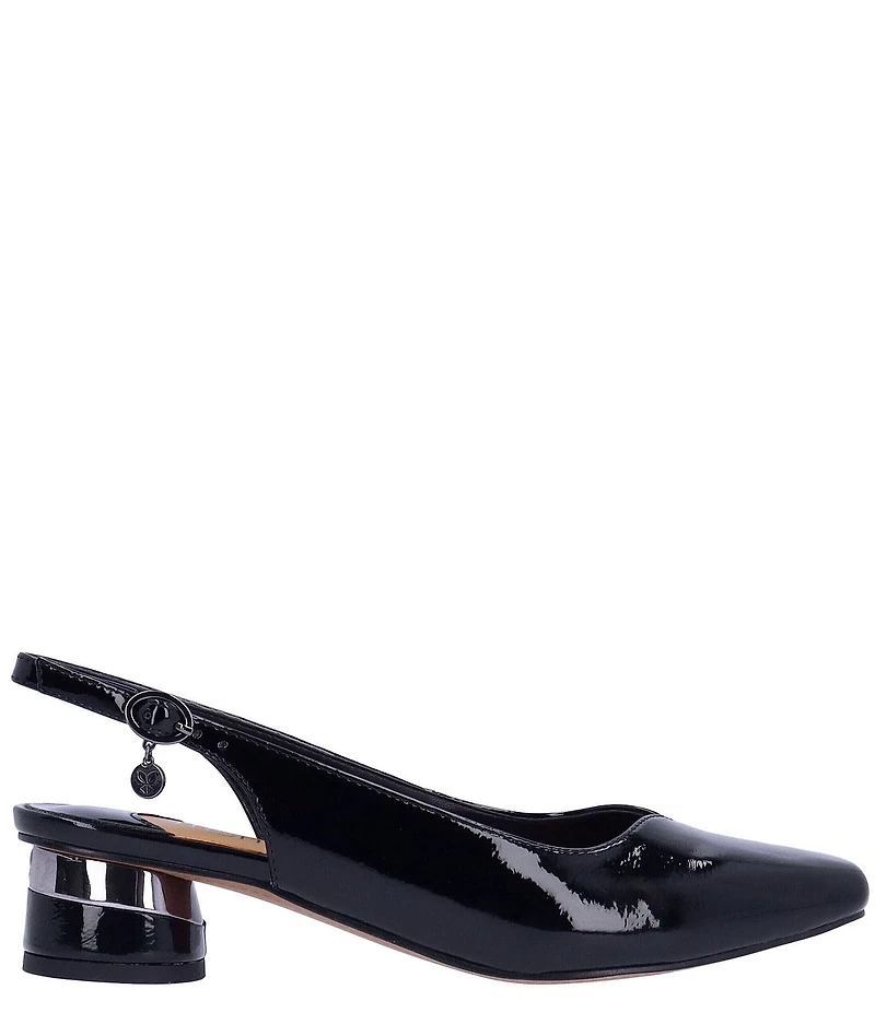 J. Renee Taveta Patent Slingback Pumps