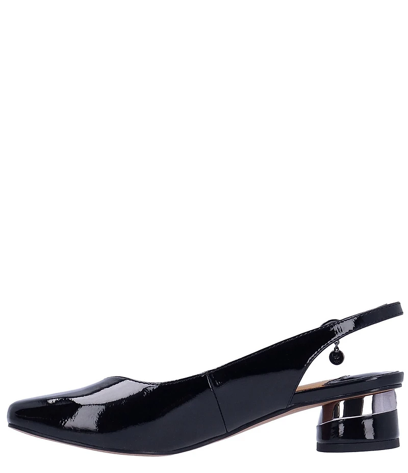 J. Renee Taveta Patent Slingback Pumps