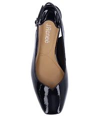 J. Renee Taveta Patent Slingback Pumps