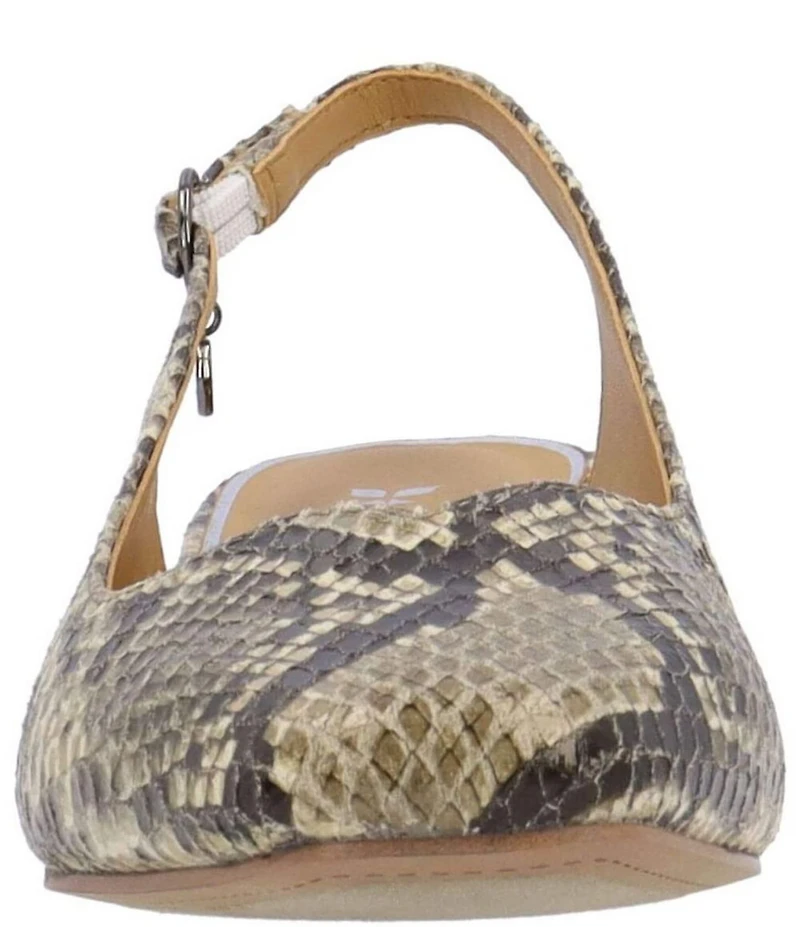 J. Renee Taveta Snake Print Block Heel Slingback Pumps