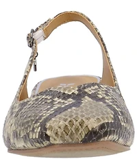 J. Renee Taveta Snake Print Block Heel Slingback Pumps
