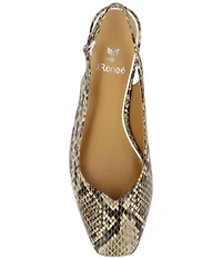 J. Renee Taveta Snake Print Block Heel Slingback Pumps