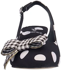 J. Renee Taylin Polka Dot Slingback Pointed Toe Kitten Heel Gingham Bow Pumps