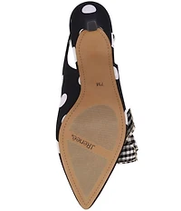 J. Renee Taylin Polka Dot Slingback Pointed Toe Kitten Heel Gingham Bow Pumps