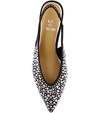 J. Renee Tressa Rhinestone Mesh Slingback Kitten Heel Dress Pumps