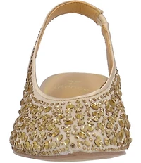 J. Renee Tressa Rhinestone Mesh Slingback Kitten Heel Dress Pumps