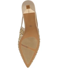 J. Renee Tressa Rhinestone Mesh Slingback Kitten Heel Dress Pumps