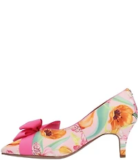 J. Renee Verbena Floral Print Wrapped Bow Dress Pumps