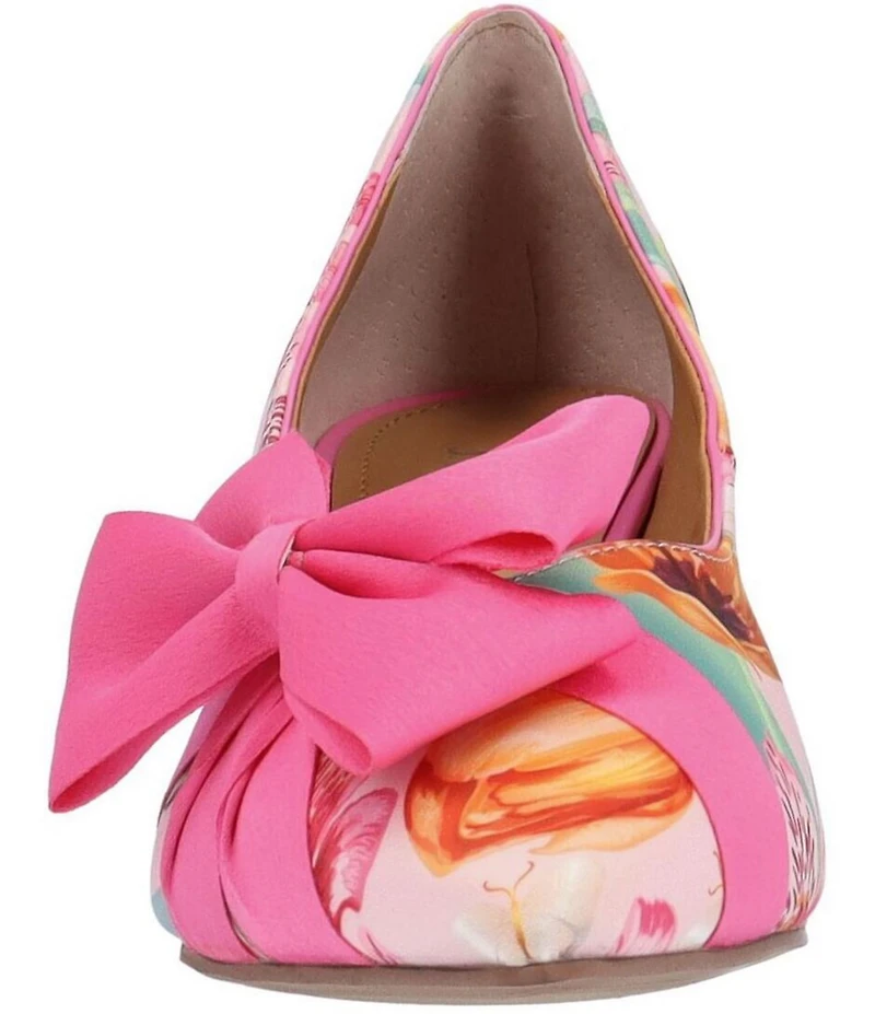 J. Renee Verbena Floral Print Wrapped Bow Dress Pumps