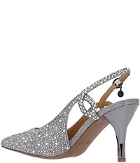 J. Renee Viviene Shimmer Rhinestone Embellished Slingback Pumps