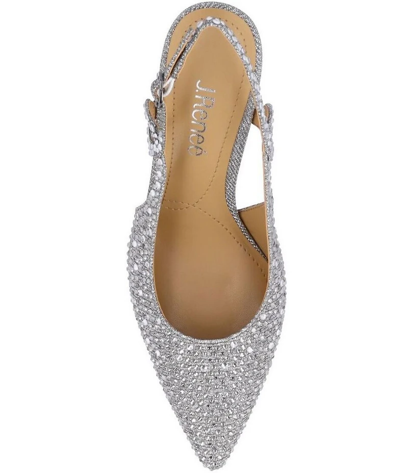 J. Renee Viviene Shimmer Rhinestone Embellished Slingback Pumps