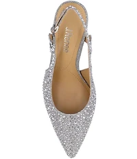 J. Renee Viviene Shimmer Rhinestone Embellished Slingback Pumps