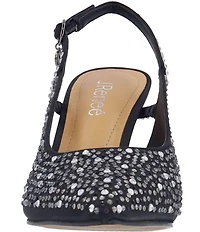 J. Renee Viviene Satin Rhinestone Embellished Slingback Pumps
