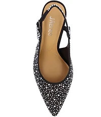 J. Renee Viviene Satin Rhinestone Embellished Slingback Pumps